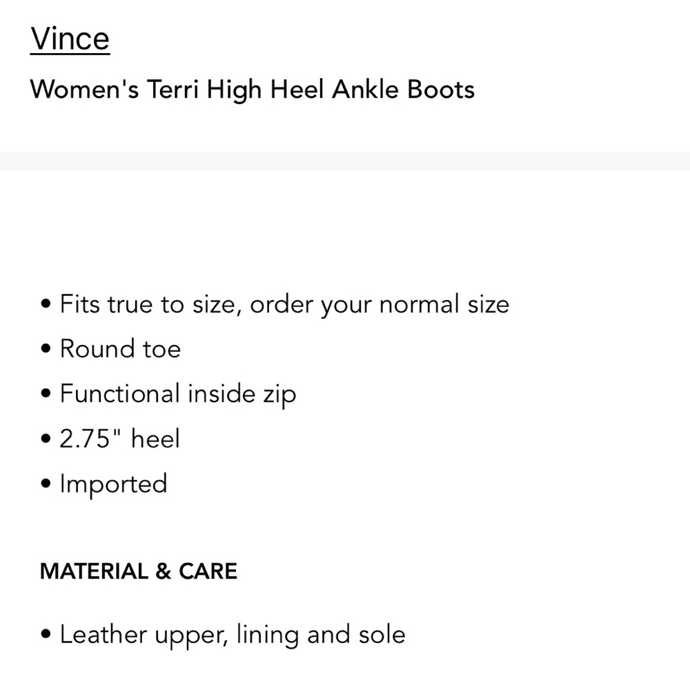 LIKE NEW Vince Terri Leather Ankle Boots - Picture 3 of 9
